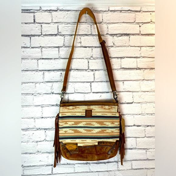 STS Ranchwear Handbags - STS Palomino Millie Multi-Light Pink Serape Collection Crossbody Bag FRINGE NEW
